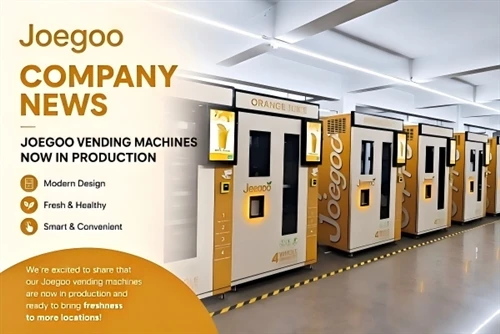 تعمل شركة Joegoo على تسريع الإنتاج والشحن العالمي لآلات بيع عصير البرتقال الط...